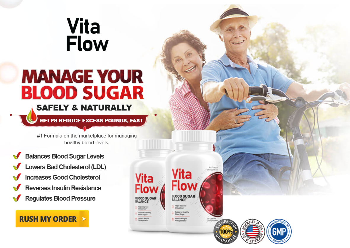VitaFlow Blood Balance Support Supplement – 3-Pack, All-Natural Capsules With Chromium, Magnesium & Ginseng