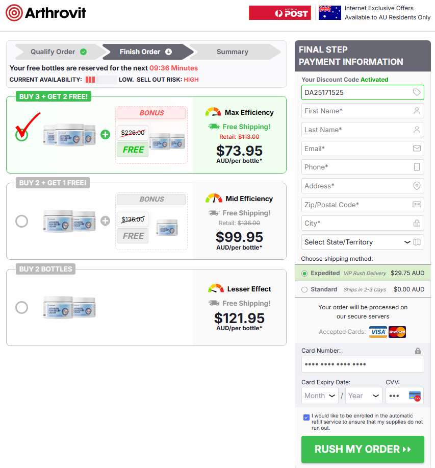"Arthrovit multi-pack bundle displayed as best-value offer in Australia"
