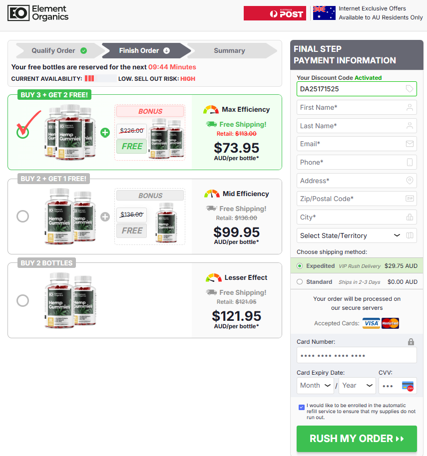 Element Organics Hemp Gummies NZ/New Zealand price