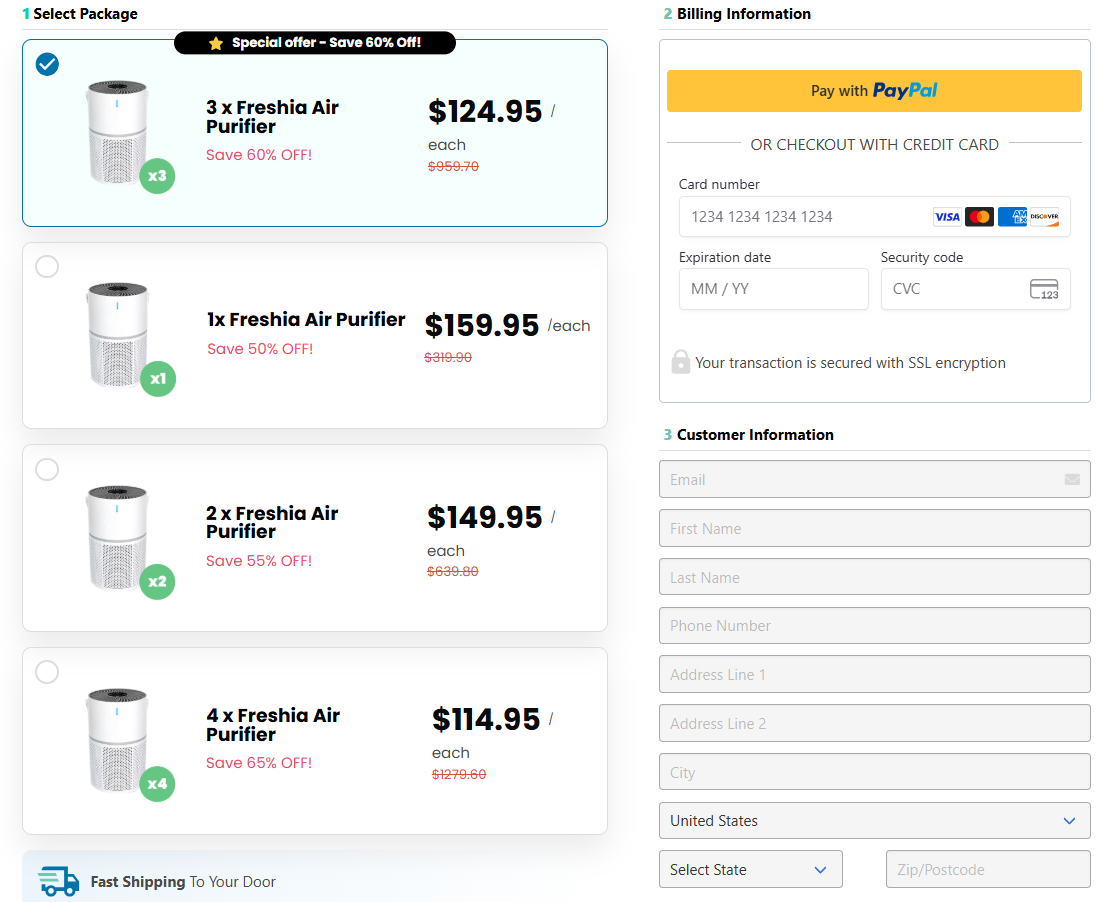 Freshia Air Purifier Australia price