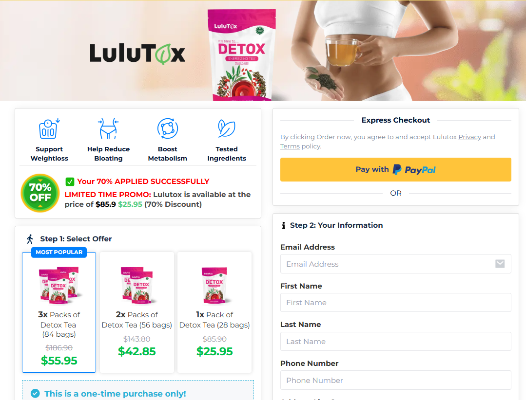 Lulutox Detox Tea Australia price