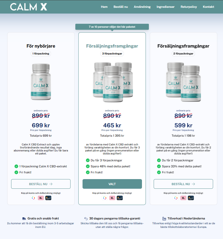 Calm X CBD Capsules Finland Price