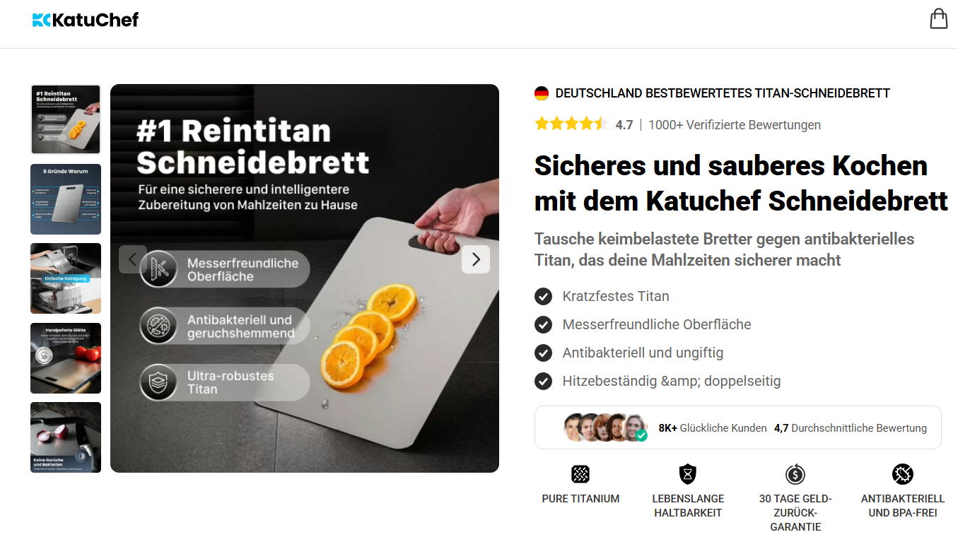 KatuChef Titanium Cutting Board UK