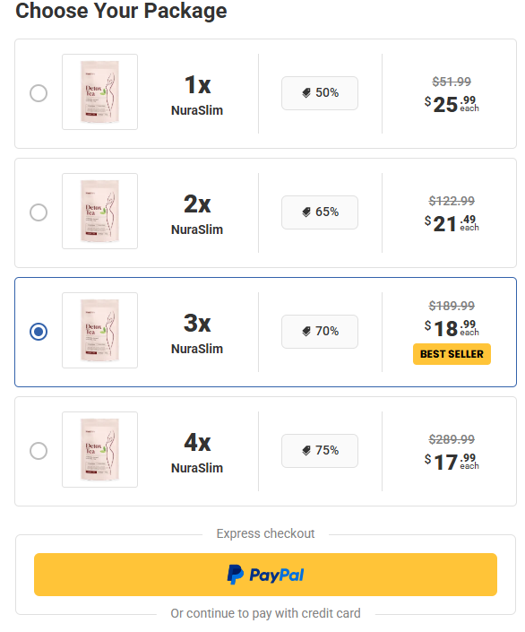 Multi-pack NuraSlim Detox Tea bundle for multi-week detox program