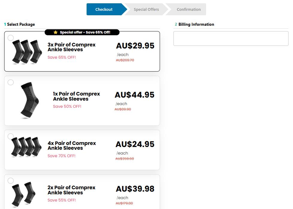 Comprex Ankle Sleeves Australia discounted price