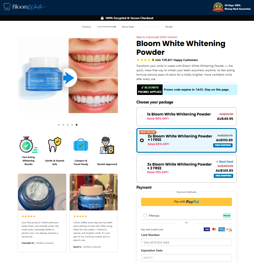 Bloom White Whitening Powder Australia: The Everyday Smile